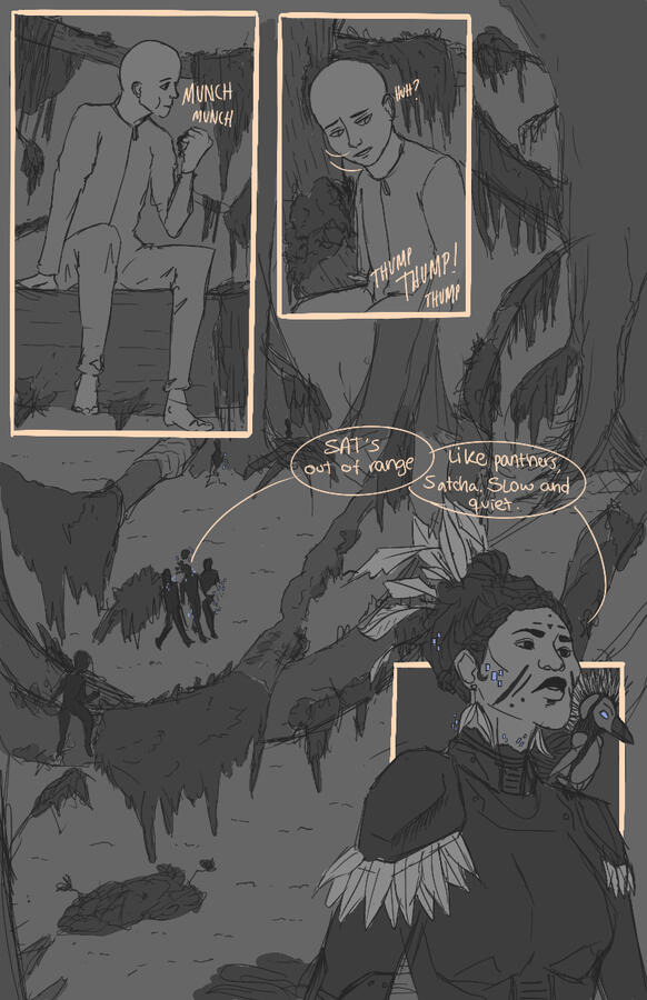 Page from a comic I helped storyboard and even influenced in the appearance of some of the characters final look