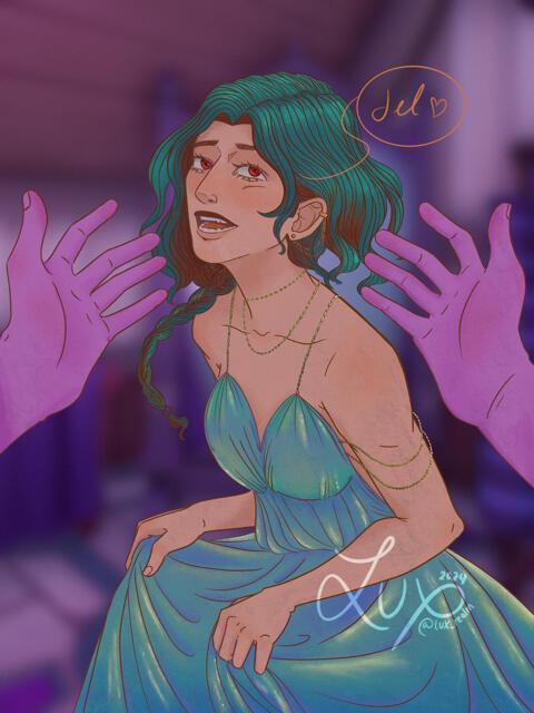 Title: "My treasured Muse" Illustration from my WIP animation for Jel Omiatta x OC (Palia videogame) (November 2024)
