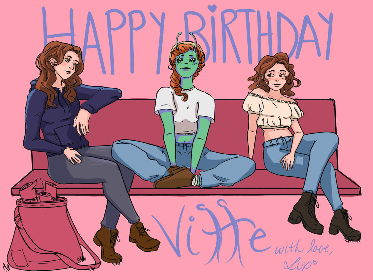 Made with love for one of my first friend artist (my moot) on Instagram for her birthday. (2024). Happy Birthday, Vitte.