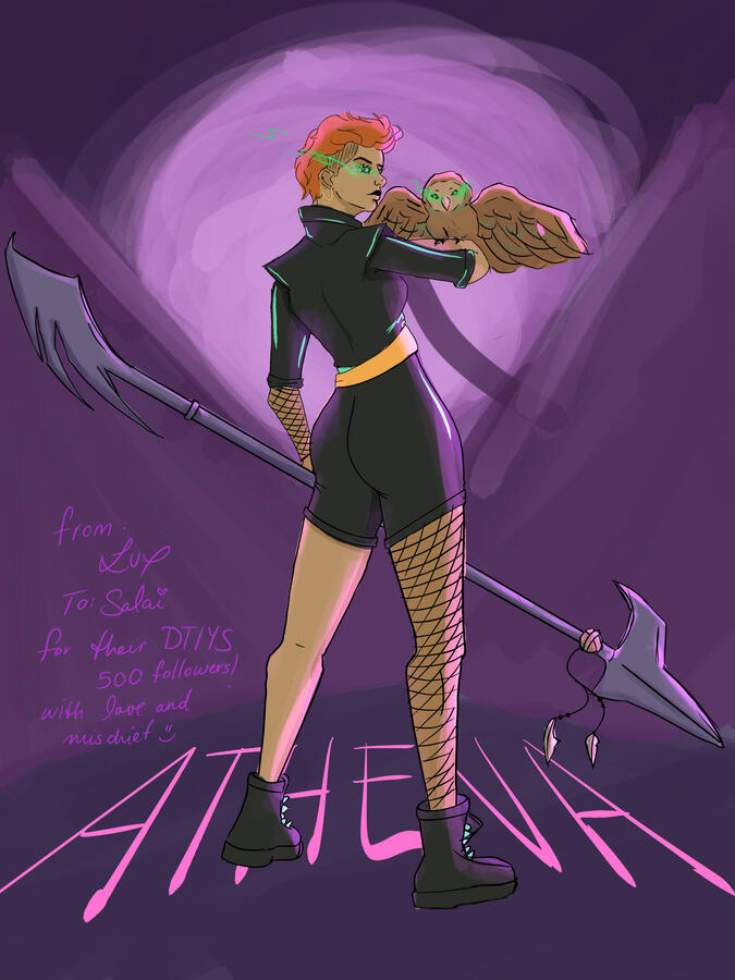 First DTIYS Made for my friend's 500 followers milestone. Based on her drawing and interpretation of the goddess Athena. (DTIYS owner: @lapizsalai over on instagram) May 2024