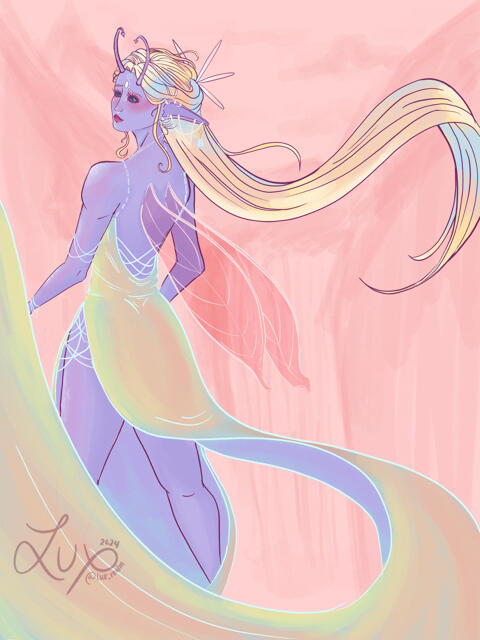 Entry for my friend's 1k followers milestone. Based on their Nymph OC (DTIYS owner: @fae.coeurlam over on instagram) August 2024