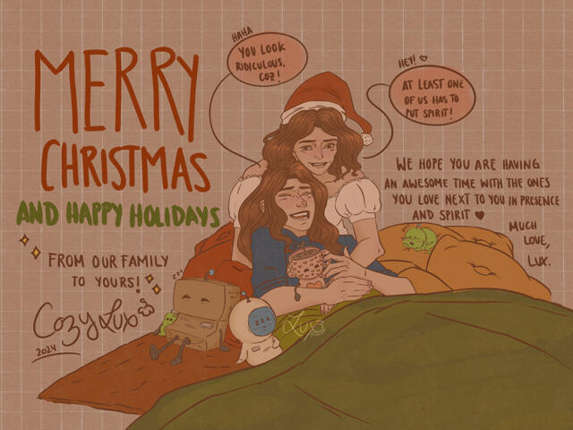 Merry Christmas from Us to you (2024) Lux, Cozy and their companions (Astrorobot, Robotnews, Heartea and the forest spirit).
